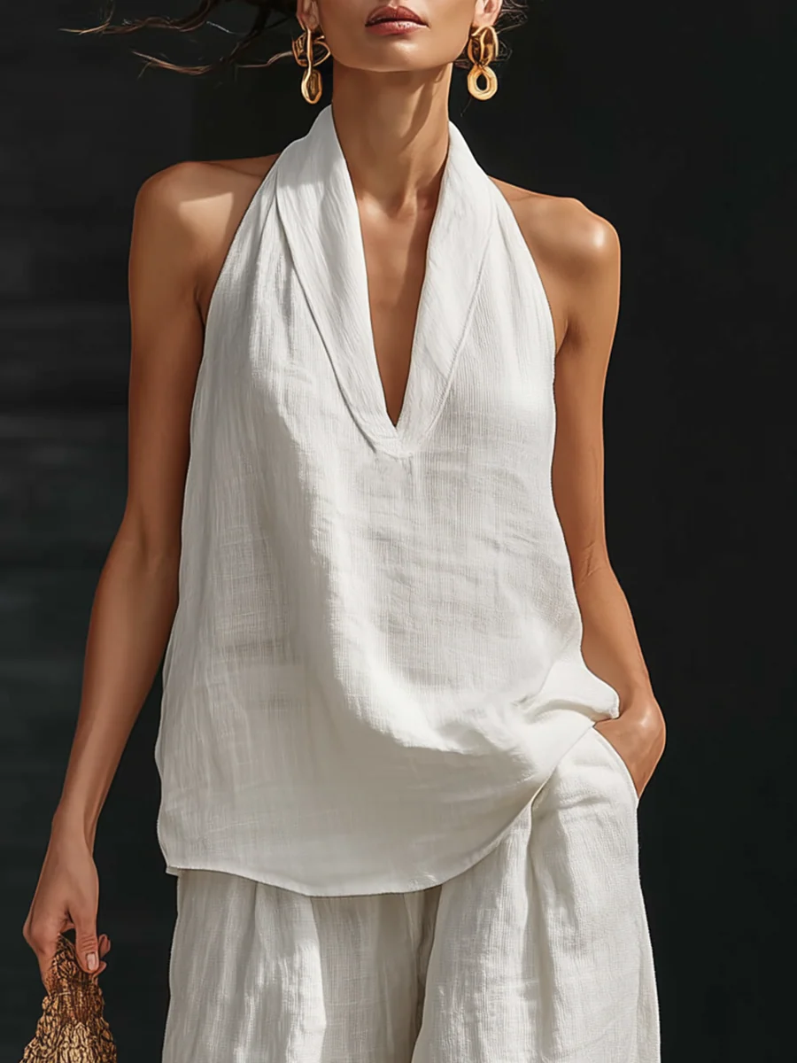 Klare™ - Sleeveless Top & Wide Leg Pants Set