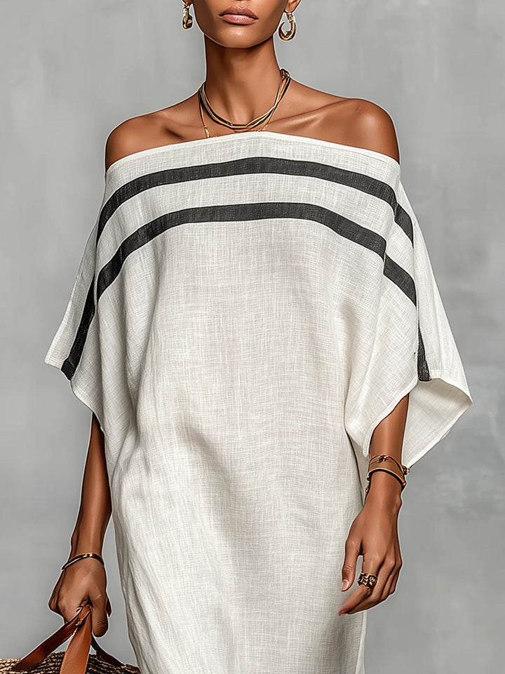 Isabella™ - Maxi Dress with Off-Shoulder Design and Batwing Sleeves