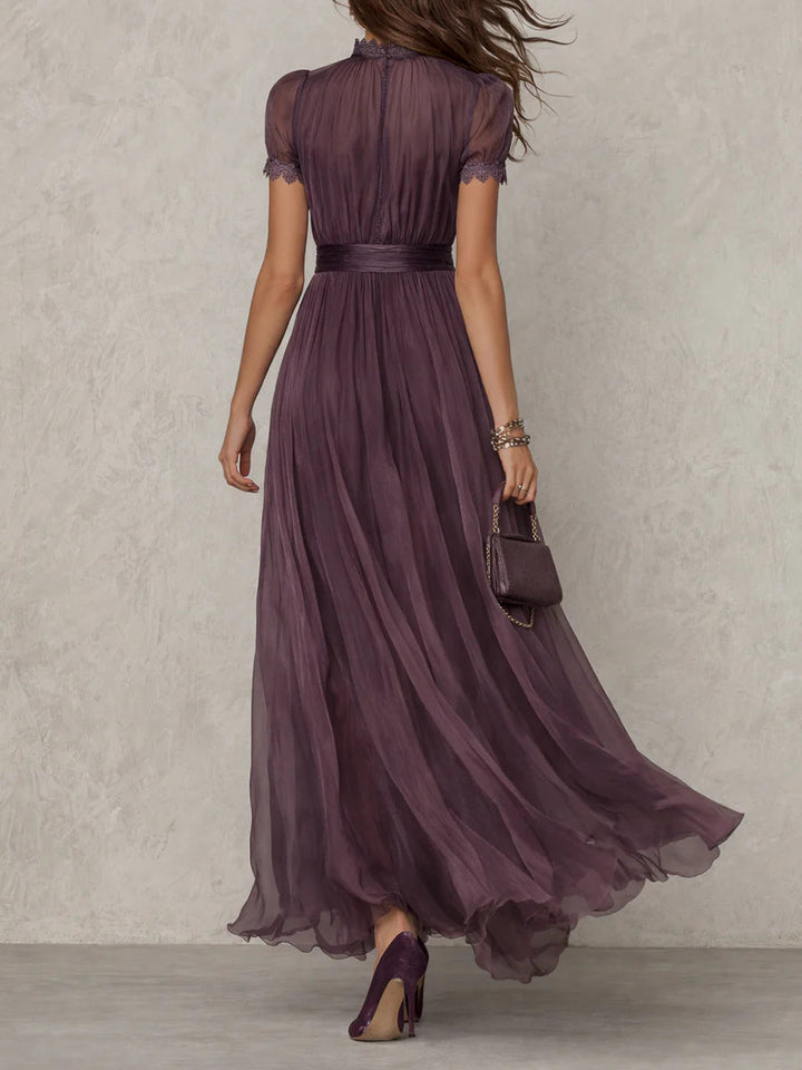 Nuvola™ - Purple Chiffon Keyhole Maxi Gown