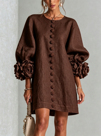 Rosalie | Rosette-Cuff Mini Dress