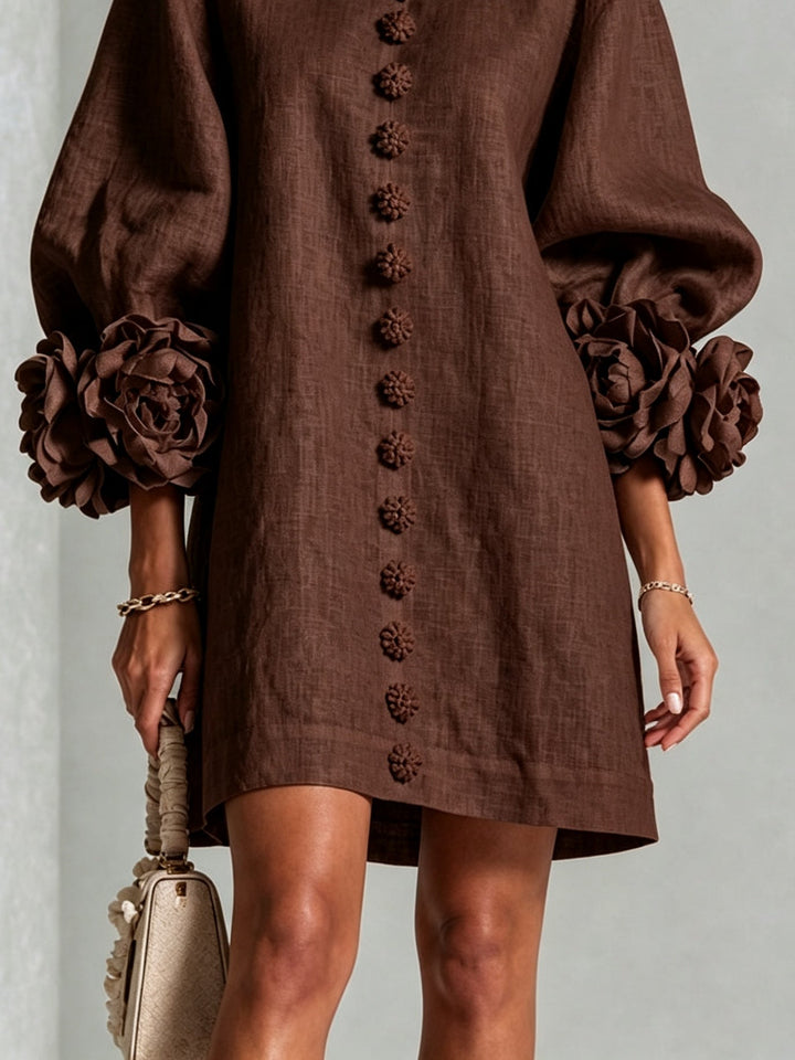 Rosalie | Rosette-Cuff Mini Dress