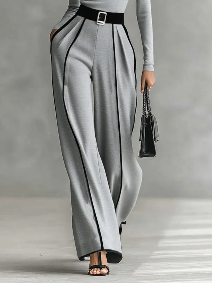 Primavera™ - Turtleneck Long Sleeve Top and Wide Leg Pants Set