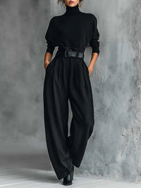Bella™ - Black Two-Piece Set with Belt