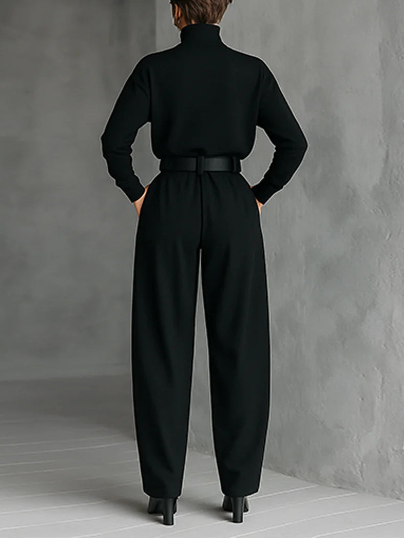 Bella™ - Black Two-Piece Set with Belt