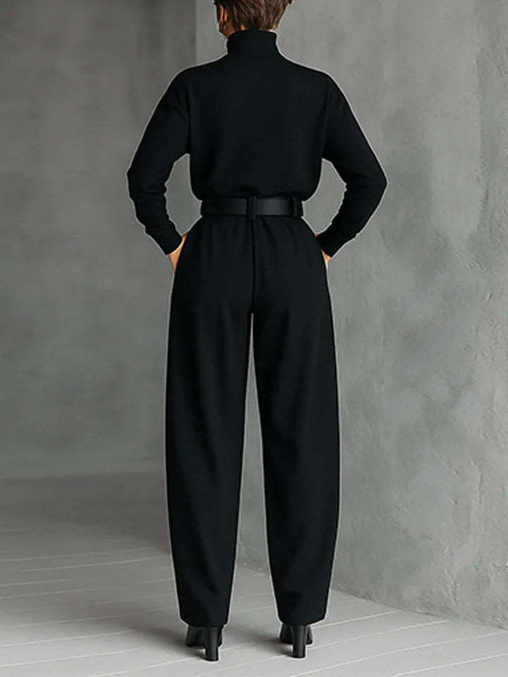 Bella™ - Black Two-Piece Set with Belt