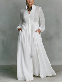 Léonie | High-Collar Minimalist Maxi Dress
