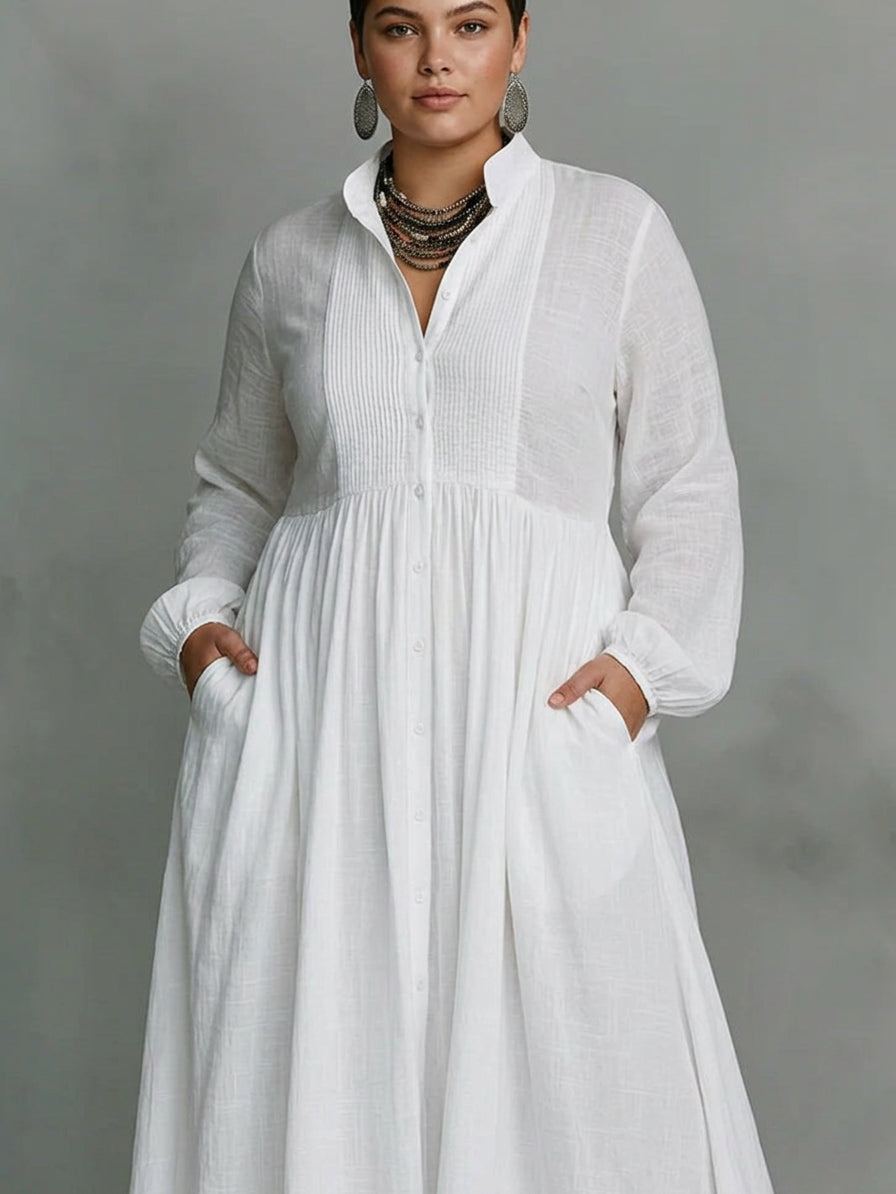 Léonie | High-Collar Minimalist Maxi Dress