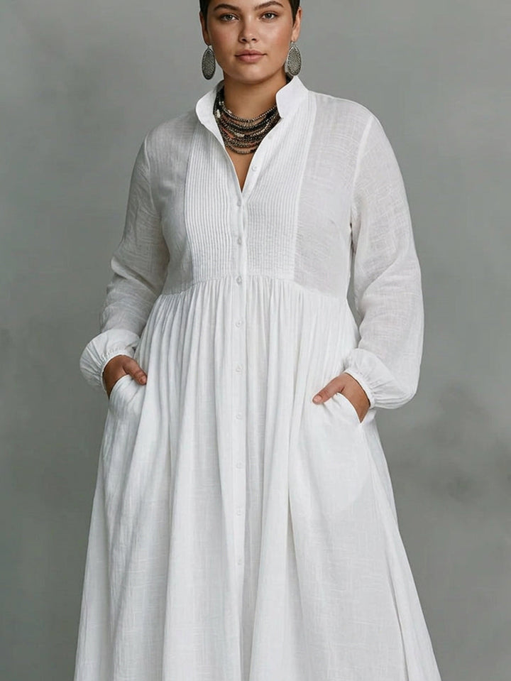 Léonie | High-Collar Minimalist Maxi Dress