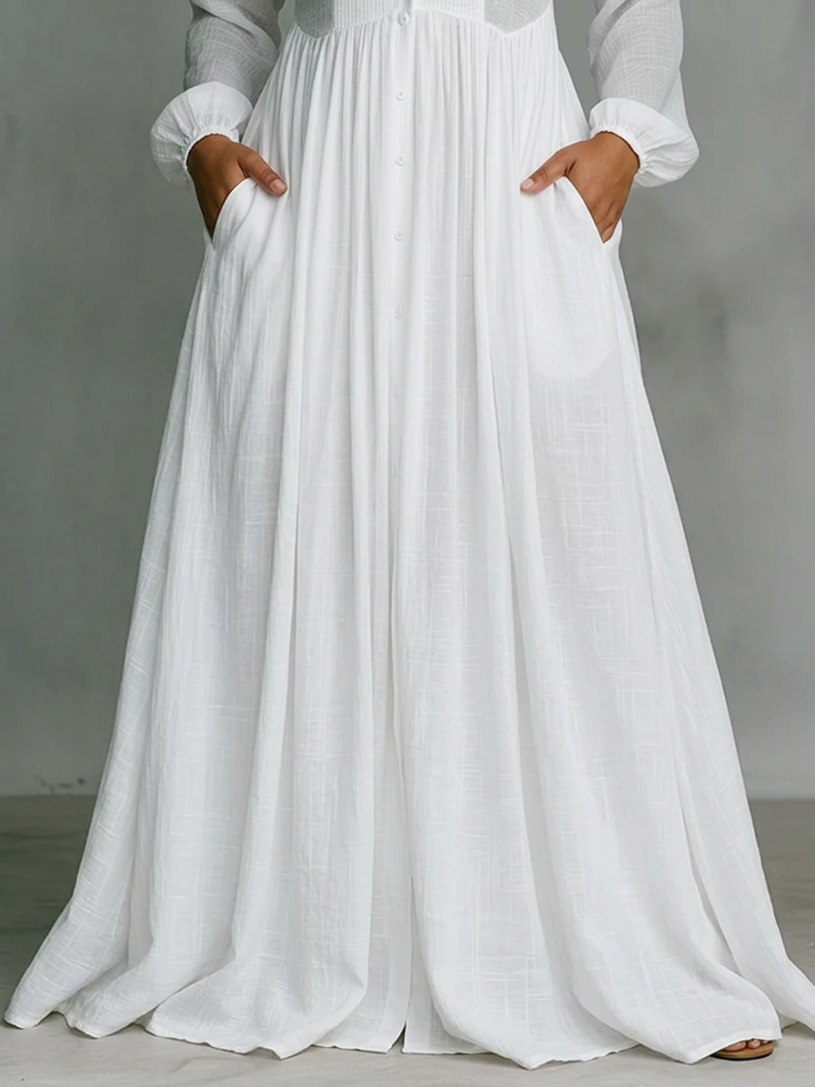 Léonie | High-Collar Minimalist Maxi Dress