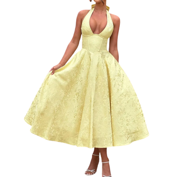 Audace ™ – Halter V-Neck Evening Dress