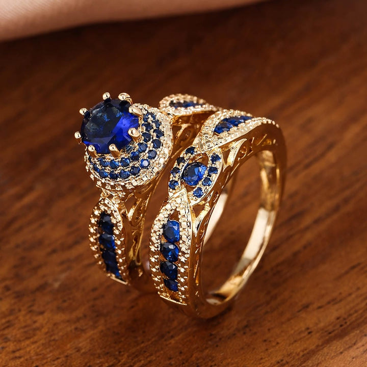 Saphira™ - Gilded Sapphire Ring Set
