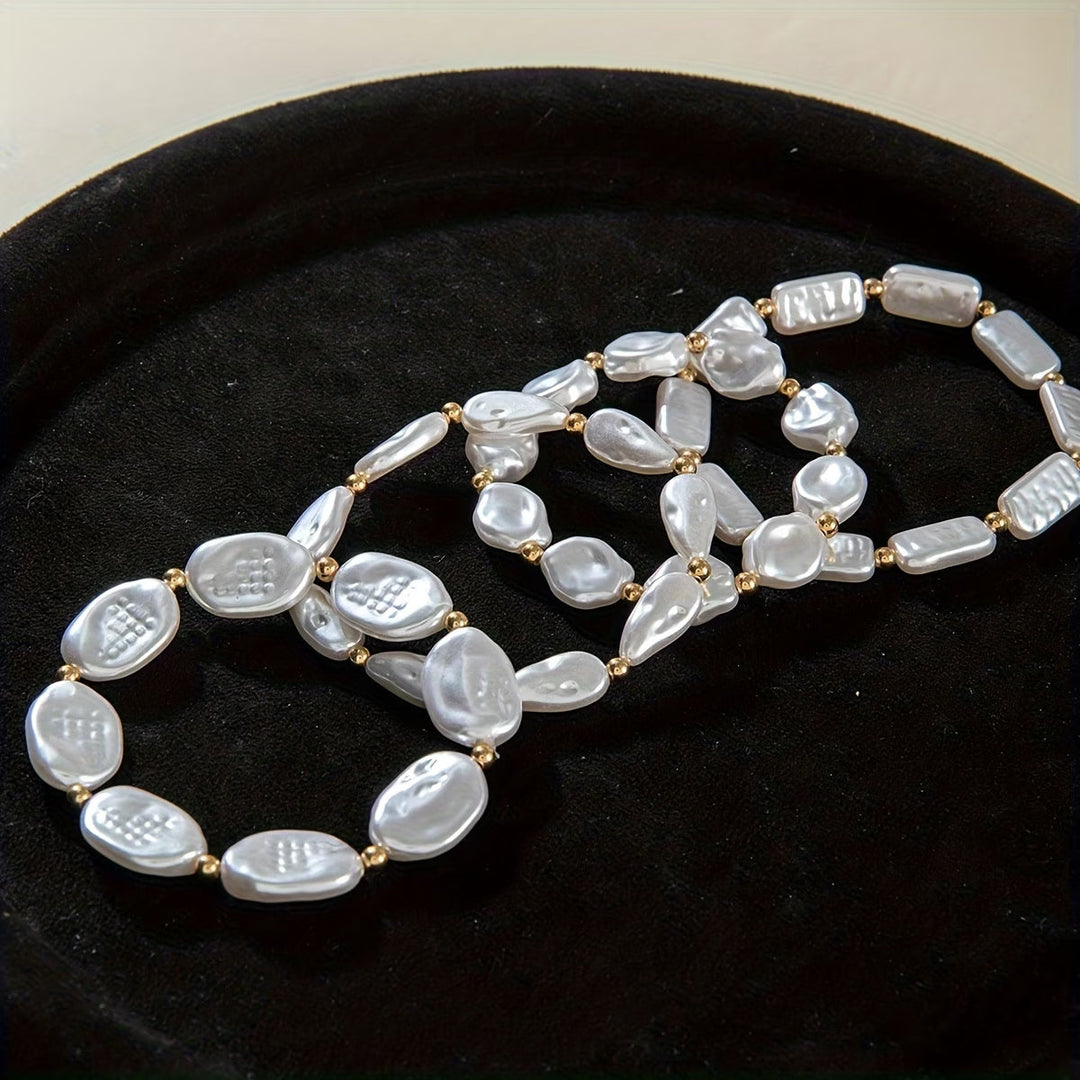 Set of 4 Bracelets with Pearls