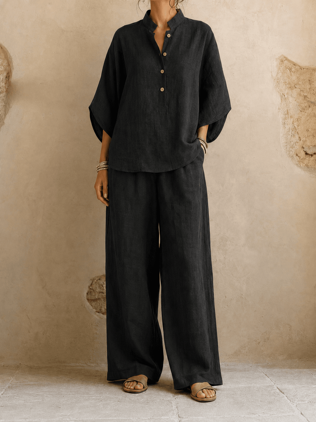 Verona - Batwing Sleeves and Wide-Leg Pants