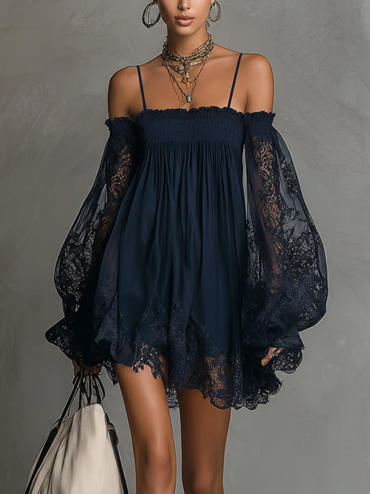 Coralína™ - Off-Shoulder Lace Mini Dress