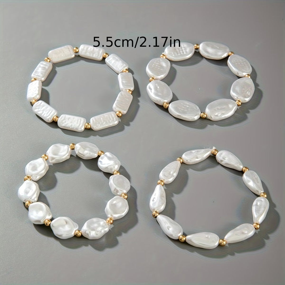 Set of 4 Bracelets with Pearls