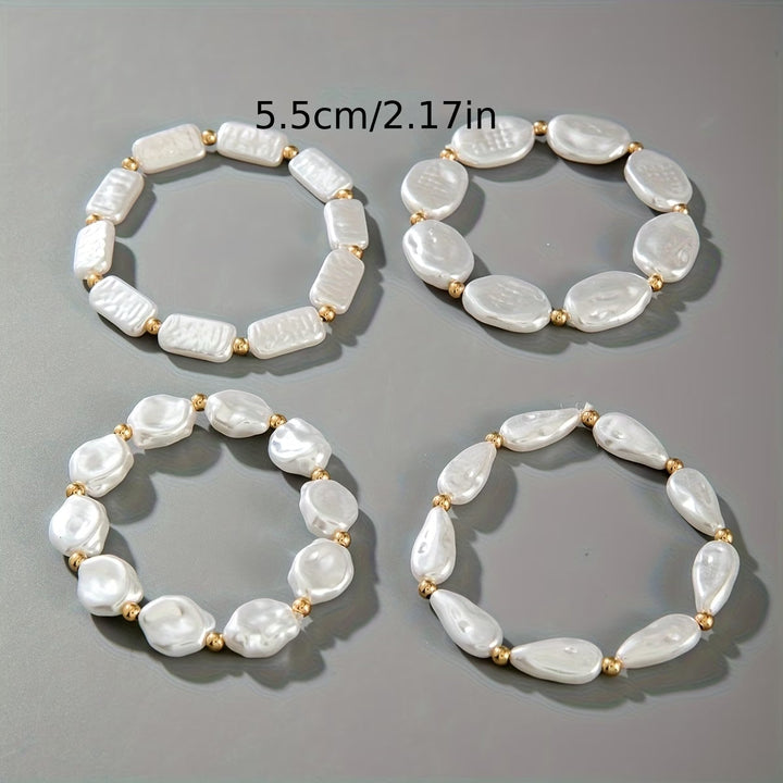 Set of 4 Bracelets with Pearls