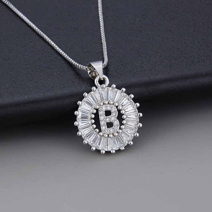 White Gold and Zirconia Initial "Z" Necklace