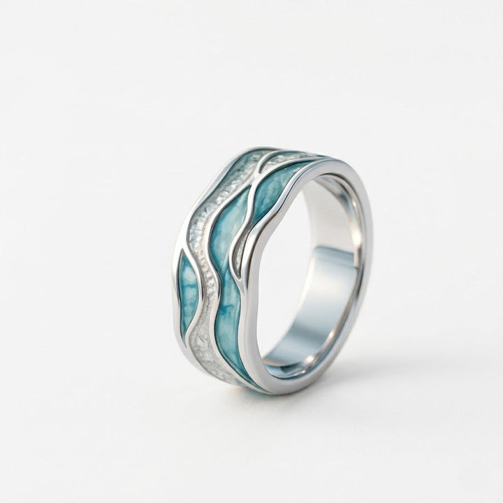 Ripple Ring in Turquoise Seasilver