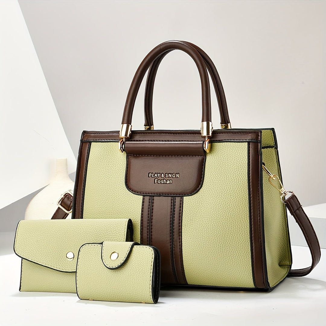 Elise™ | Elegant 3-Piece Leather Bag Set