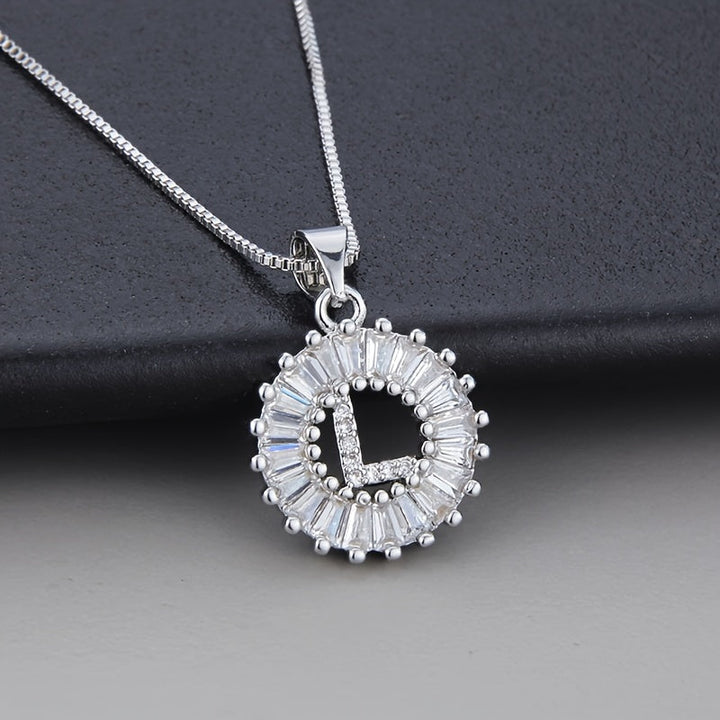 White Gold and Zirconia Initial "Z" Necklace