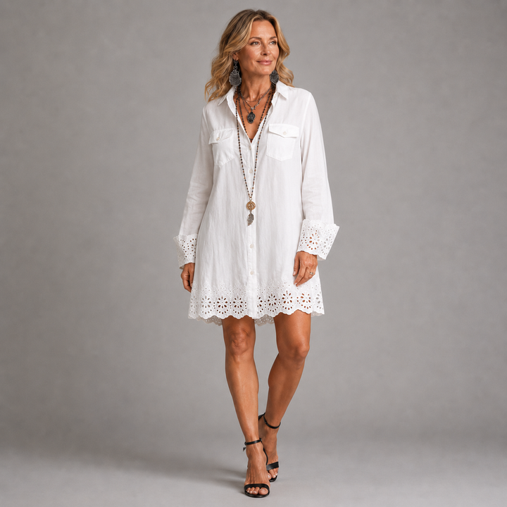 Gabriella -  White Shirt Mini Dress
