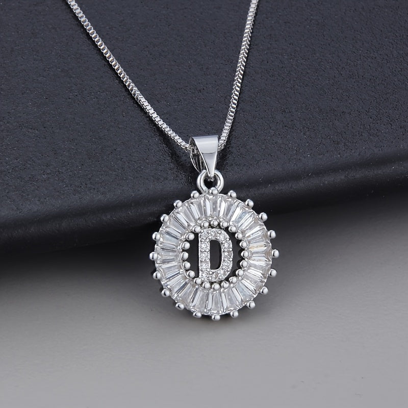 White Gold and Zirconia Initial "Z" Necklace