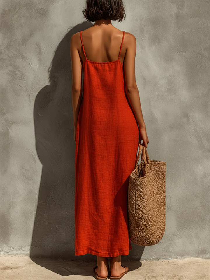 Valentina™ - Square Neck Spaghetti Strap Dress