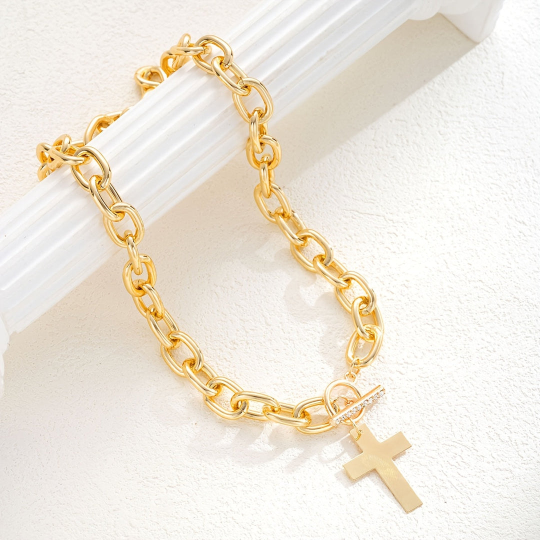 Stylish White Gold Cross Pendant Necklace
