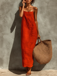 Valentina™ - Square Neck Spaghetti Strap Dress