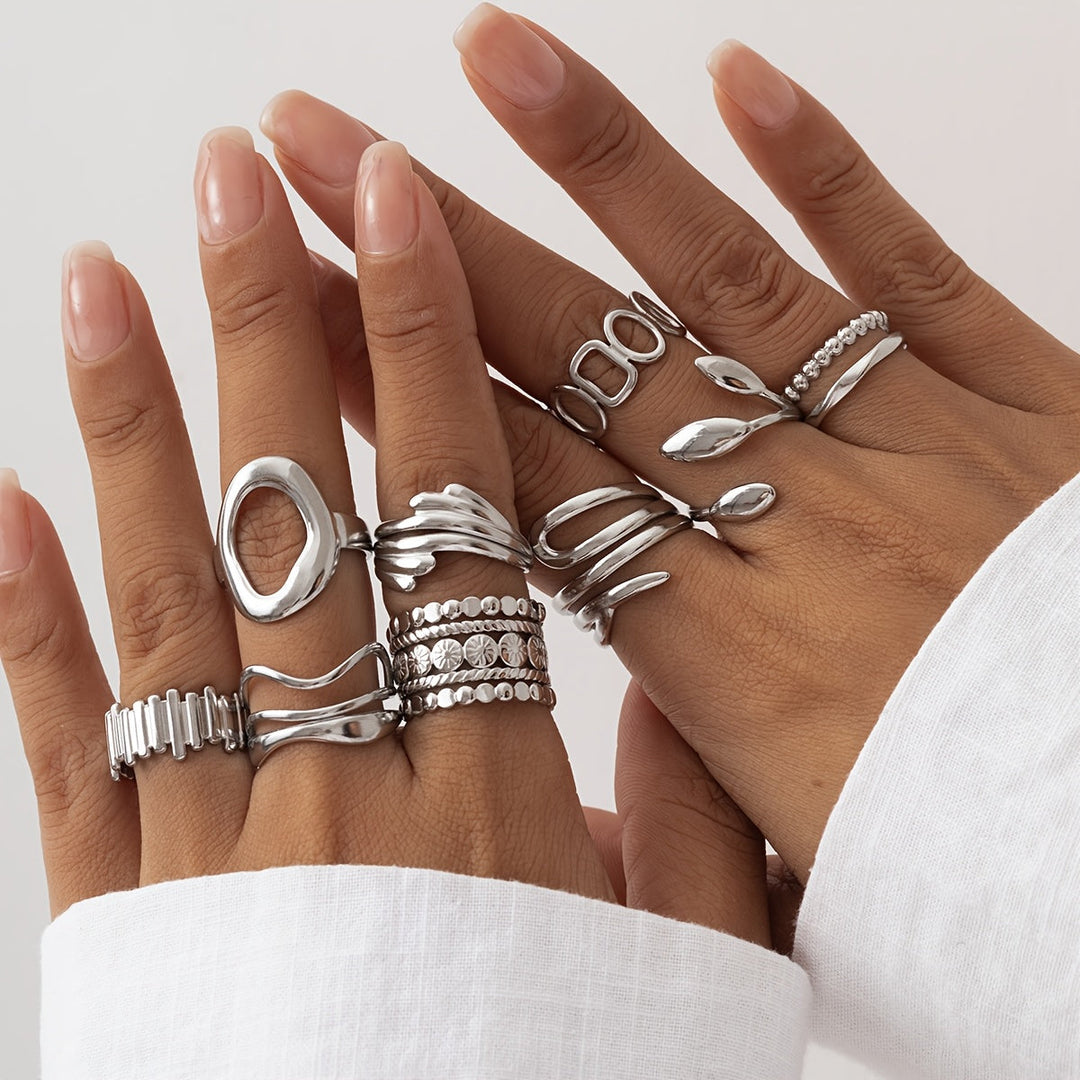 White Gold Vintage Stackable Rings