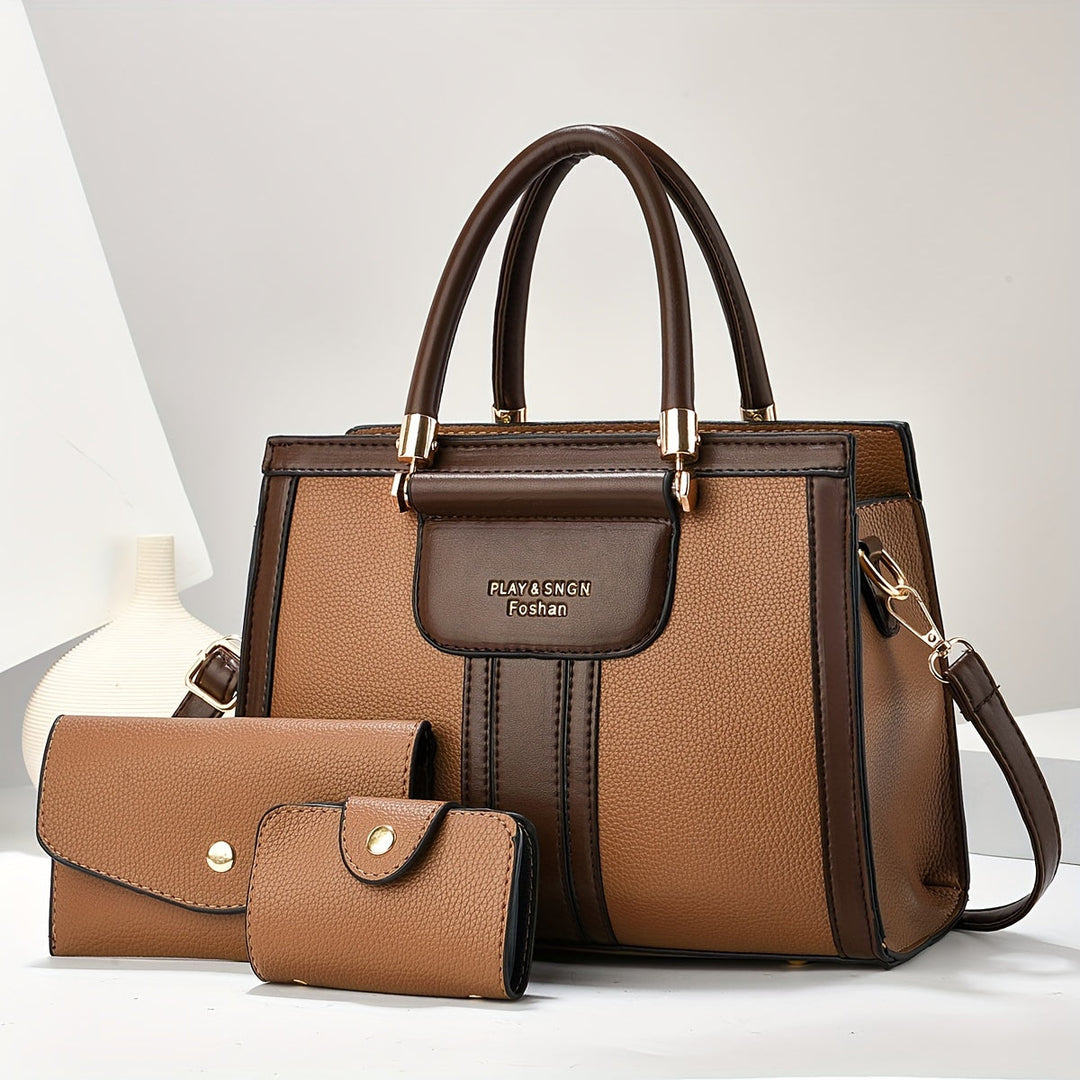 Elise™ | Elegant 3-Piece Leather Bag Set