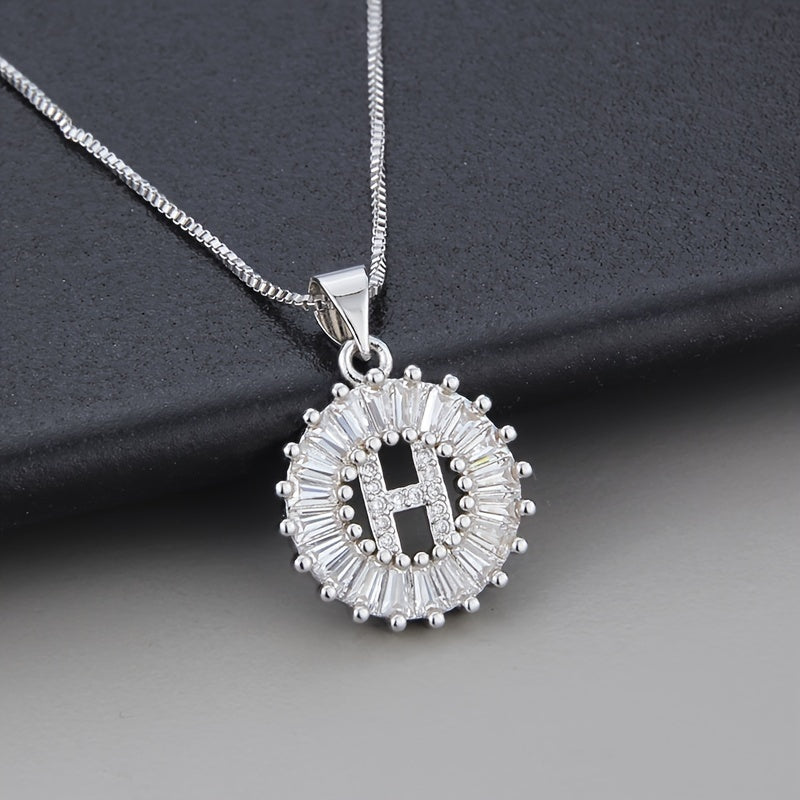 White Gold and Zirconia Initial "Z" Necklace