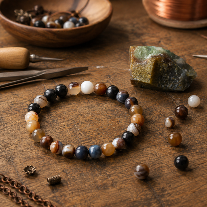 Brown agate healing bracelet gift-ready for a loved one