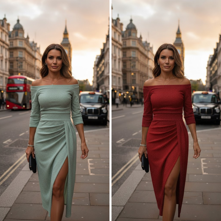 Milena™ - Halter Neck Flowing Silhouette Maxi Dress