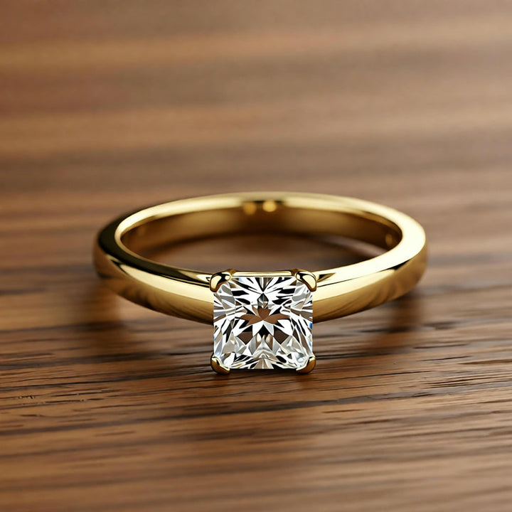 Square Crystal Ring in White Gold