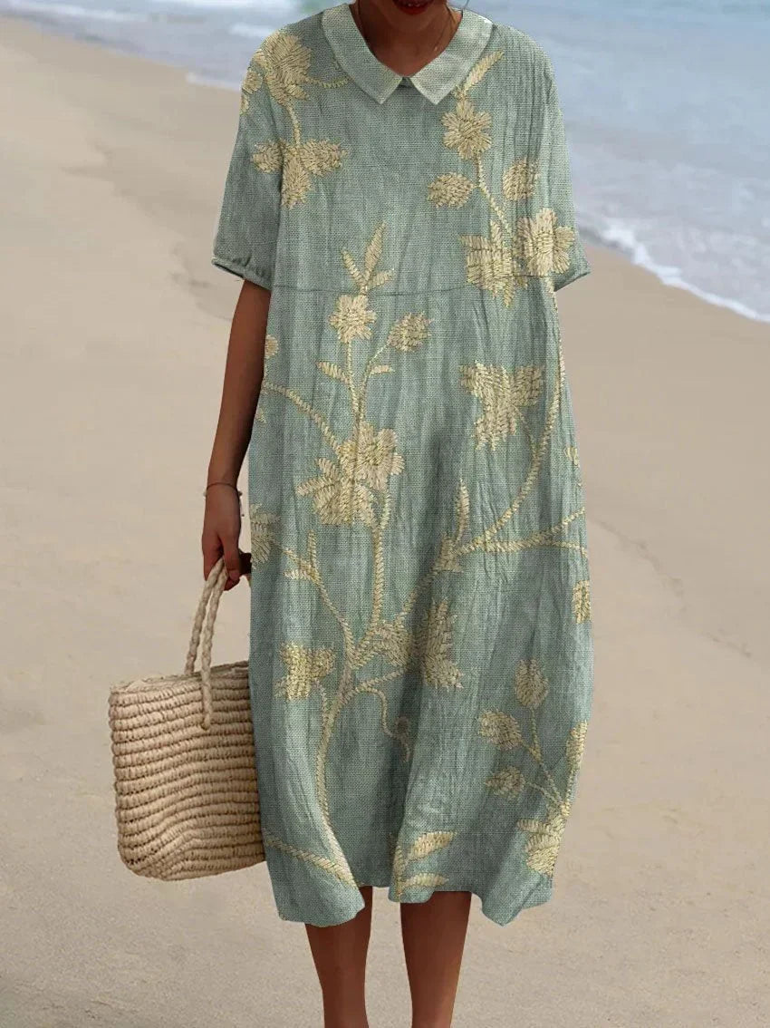 Élise™ - Vintage Floral Print Casual Flowy Dress