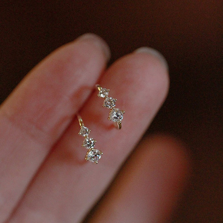 Elegant White Gold Earrings Adorned with Dainty Zirconia