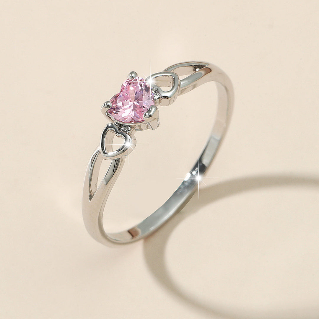 Rosalie White Gold Ring with Heart-Shaped Zirconia