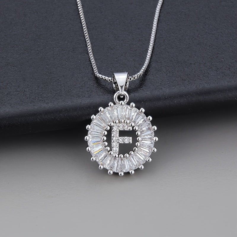 White Gold and Zirconia Initial "Z" Necklace