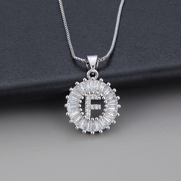 White Gold and Zirconia Initial "Z" Necklace