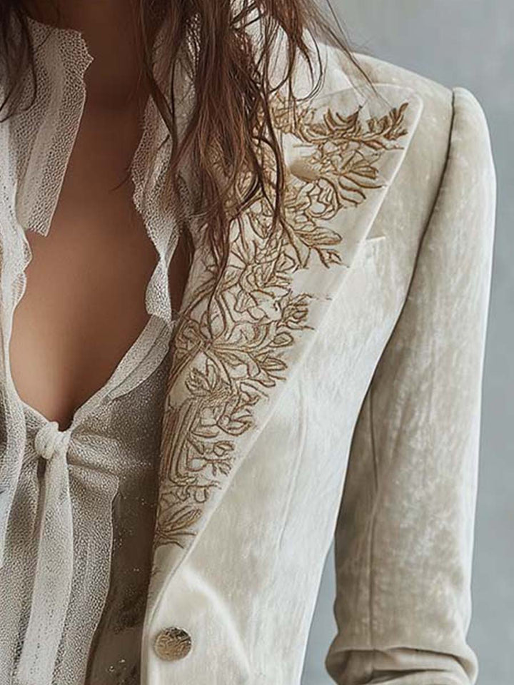 Embroidered Tailored Blazer
