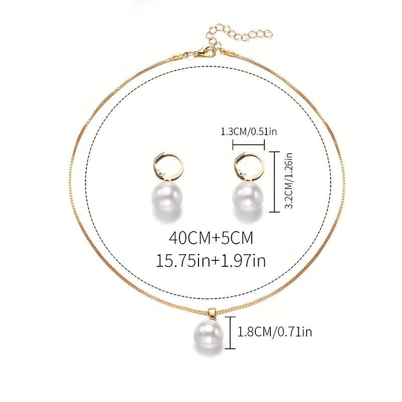 Elegant and Graceful Necklace Set with Pearls