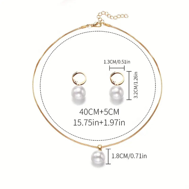 Elegant and Graceful Necklace Set with Pearls