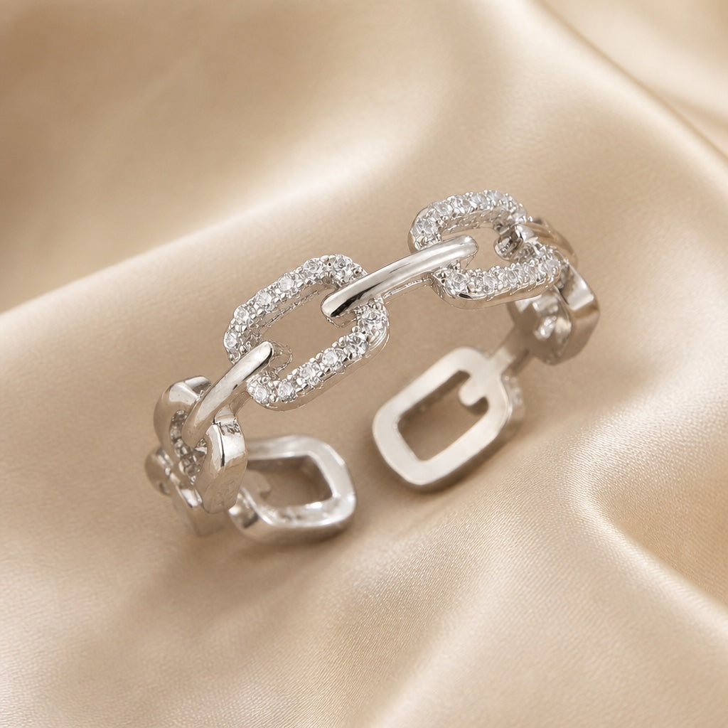 Radiant Cubic Zirconia White Gold Ring