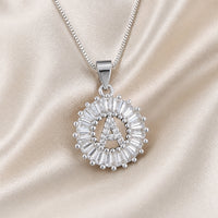 White Gold and Zirconia Initial "Z" Necklace