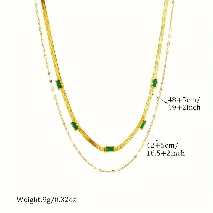 Sorella™ Gemma Vintage Gold Double Layer Necklace