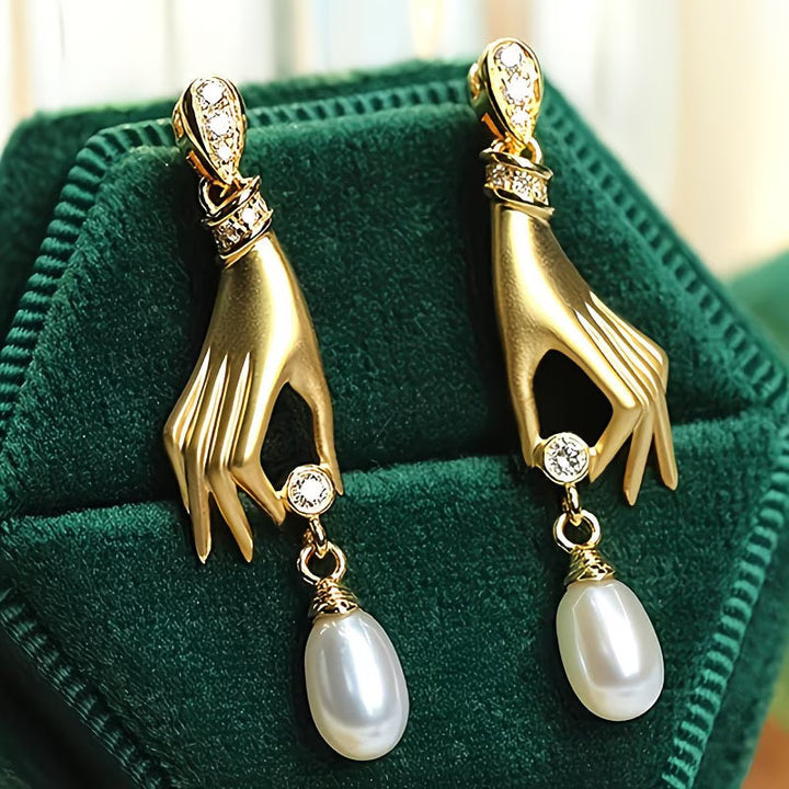 Elegant Hand Pearl Earrings