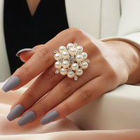 Adjustable Ring with Pearls