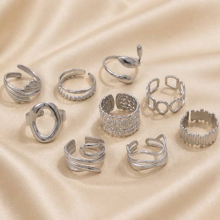White Gold Vintage Stackable Rings