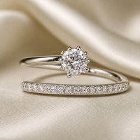 Radiant Zirconia Ring with White Gold Plating